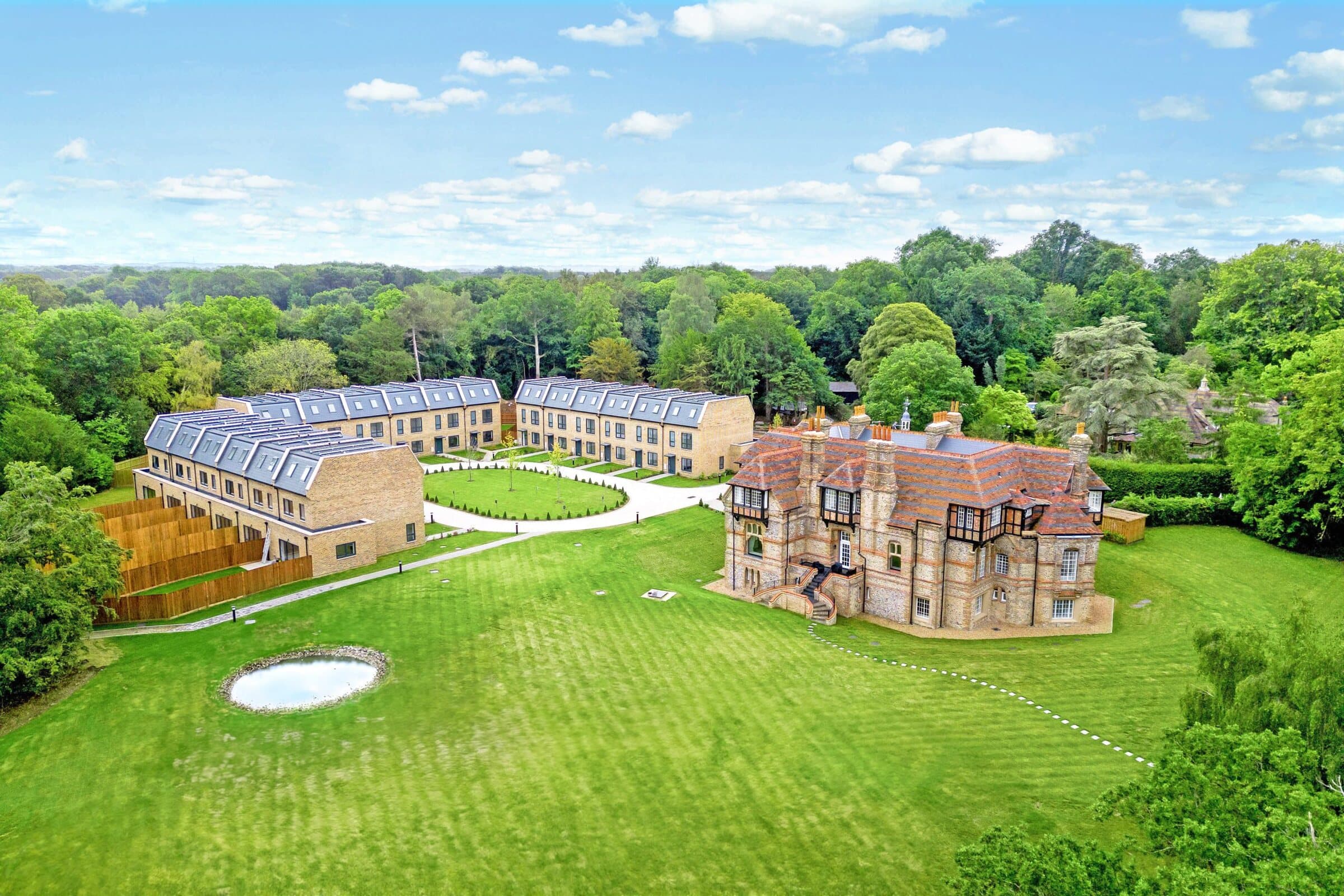 Aerial view of a completed heritage estate